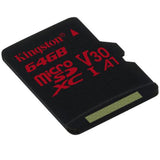 Card memorie micro SD+adaptor KINGSTON REACT V30 64GB