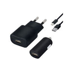 Incarcator Auto + Cablu, Forever, Lightning la USB 1A, 8 Pin, Negru