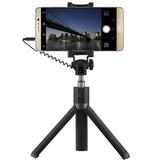 Selfie Stick Tripod Huawei AF14, Extensibil, Shutter pe fir si suport de telefon, Negru