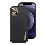 Husa Din Piele, Forcell, iPhone 12 Pro, Negru-Auriu