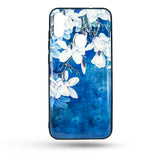 Husa Silicon, Samsung Galaxy A52, Albastru cu Flori