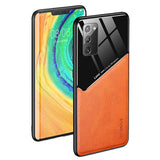 Husa din Piele Ecologica si Sticla, iPhone 11, Portocaliu