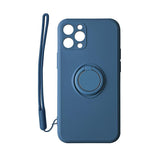 Husa Silicon, Ring Magnetic, iPhone 11, Albastru Inchis