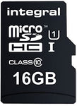 Card Memorie Integral MicroSDHC 16Gb Clasa 10 USH-1 Fara Adaptor Blister, Negru