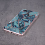 Husa Silicon, Geometric Huawei P Smart Pro / Honor Y9s, Albastru inchis