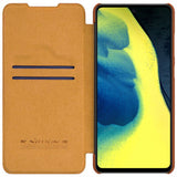 Husa flip Nillkin Qin Leather compatibila cu Samsung Galaxy S21 FE, Maro