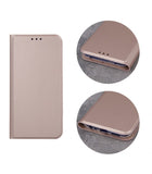 Husa Tip Carte, Smart Skin, Xiaomi Redmi 9A/ 9AT/ 9i, Roz Auriu