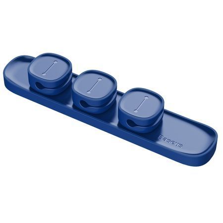 Organizator/Suport cabluri telefon cu banda dublu adeziva Baseus Peas Magnetic, Albastru