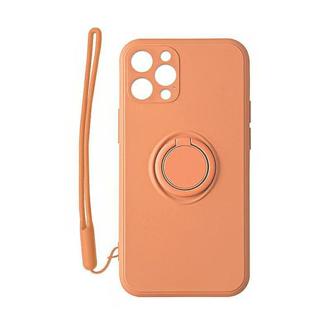 Husa Silicon, Inel Magnetic, Samsung Galaxy A21S, Portocaliu