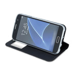 Husa Tip Carte cu Geam, Samsung Galaxy J6+, Negru
