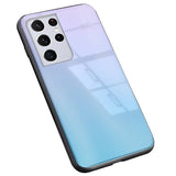 Husa Aurora Glass, Samsung Galaxy S21 Ultra, Albastru-Roz