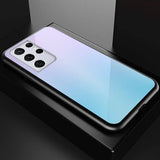 Husa Aurora Glass, Samsung Galaxy S21 Ultra, Albastru-Roz
