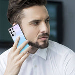 Husa Aurora Glass, Samsung Galaxy S21 Ultra, Albastru-Roz