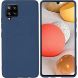 Husa Silicon, Samsung Galaxy A12, Albastru Inchis Matt