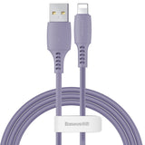 Cablu de date Baseus Colourful, USB To Lightning (iPhone), 2.4A, 1.2 m, Mov