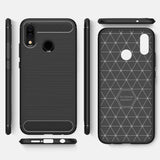 Husa Silicon Carbon, Huawei P20 Lite, Negru