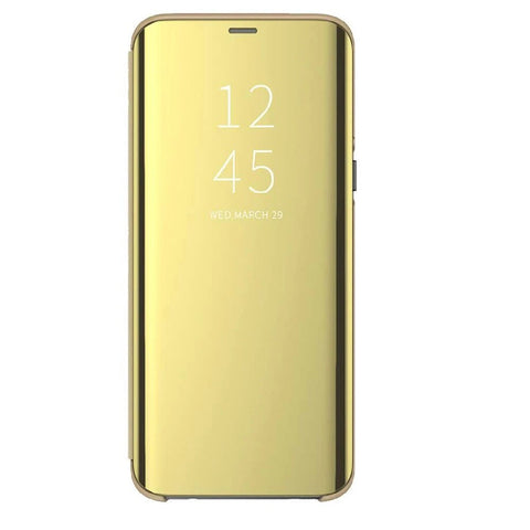 Husa Tip Carte, Clear-View, Samsung Galaxy J4 Plus, Auriu