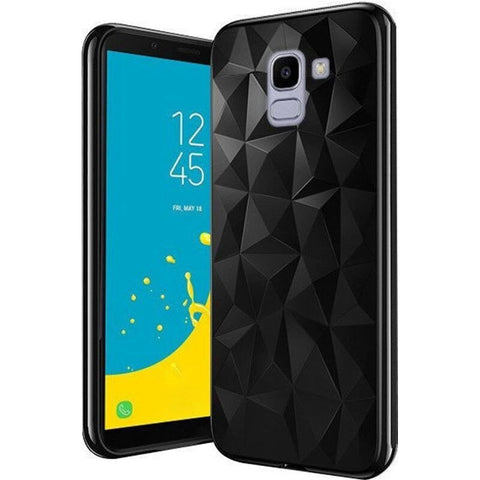 Husa Silicon Geometric, Samsung Galaxy J4 Plus, Negru