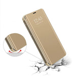 Husa Tip Carte, Clear-View, Samsung Galaxy J4 Plus, Auriu