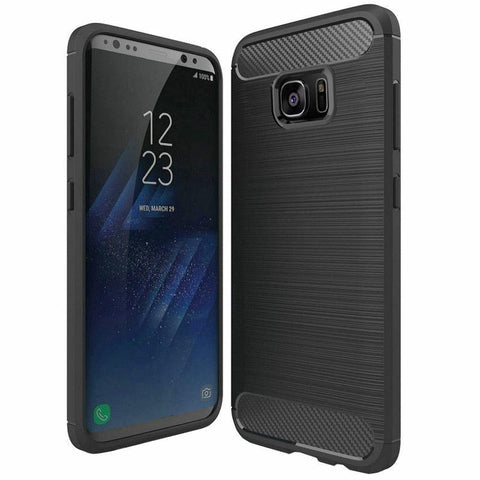 Husa Carbon, Samsung Galaxy S7 Edge, Negru