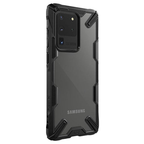 Husa Antisoc, Fusion X Ringke, Samsung Galaxy  S20 Ultra, Transparent cu Negru
