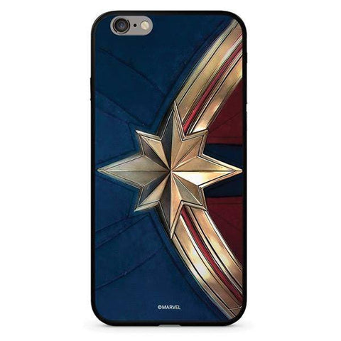 Husa Sticla Captain Marvel iPhone XS MAX, Albastru