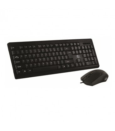 Tastatura + Mouse cu Cablu, Rebeltec, Negru