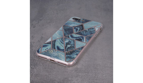 Husa Silicon, Geometric Huawei P40 Pro, Albastru inchis