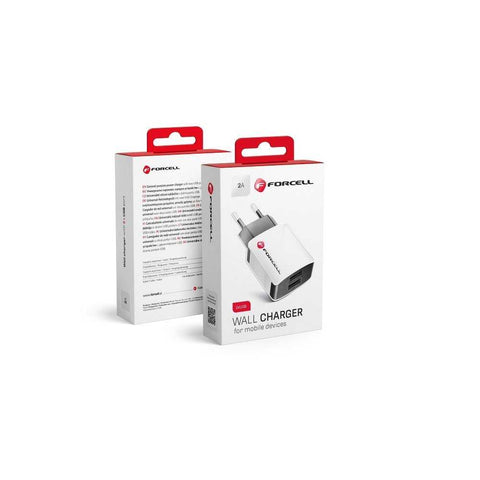 Încărcător de călătorie universal 2A cu 2xUSB alb